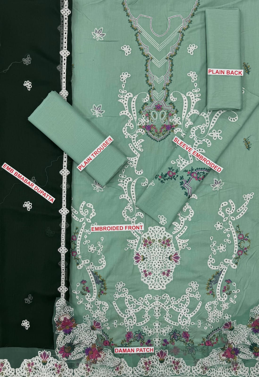 Qalamkar embroidery lawn 3pc