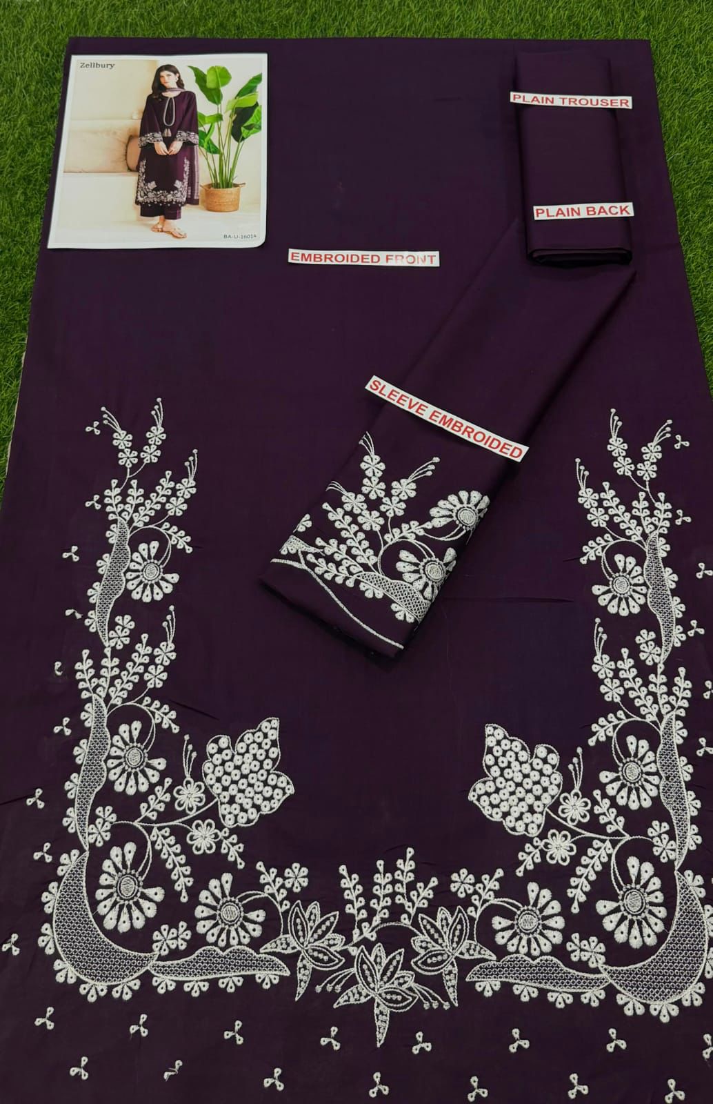Zellbury embroidery lawn 2pc