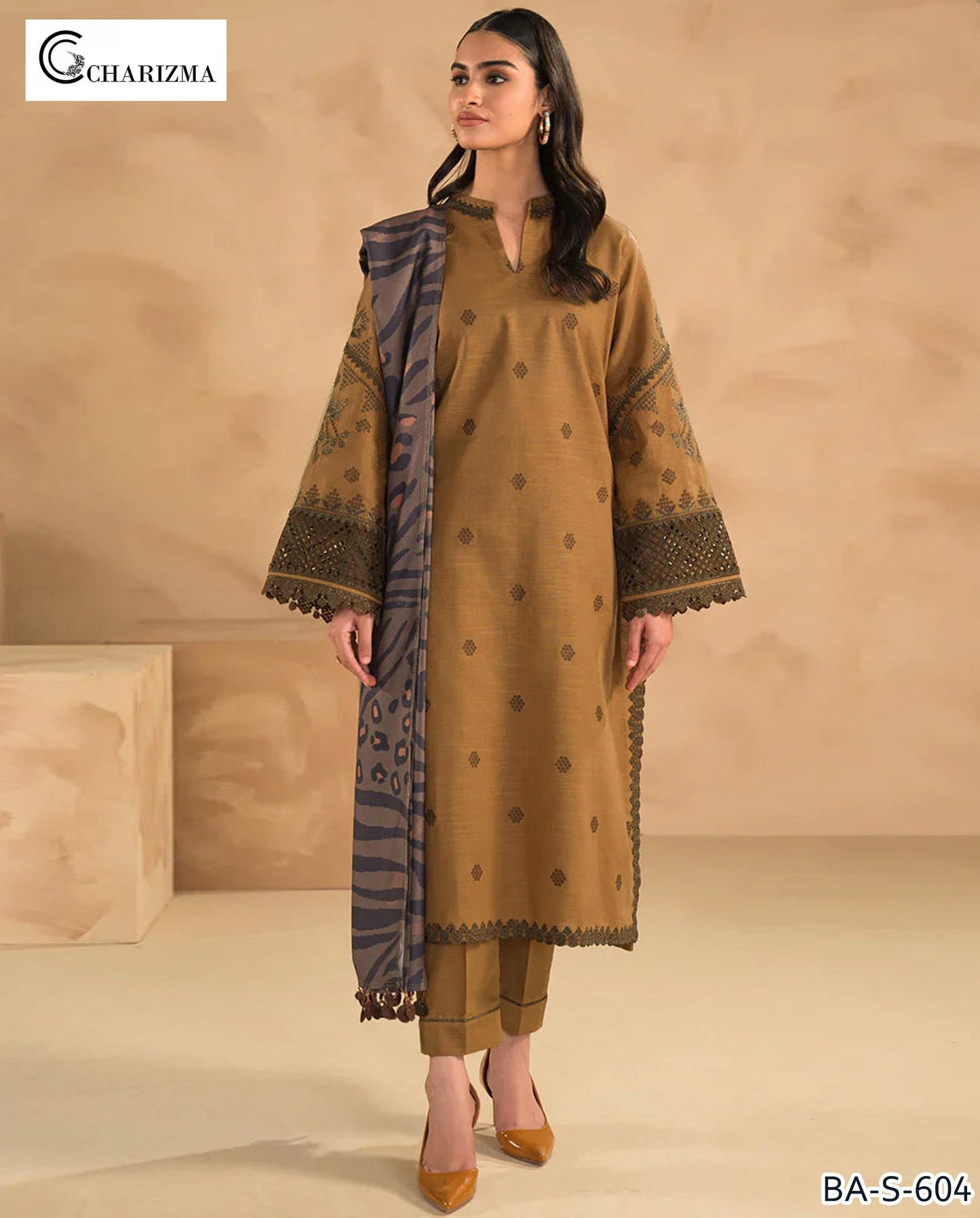Charizma embroidery lawn 3 piece