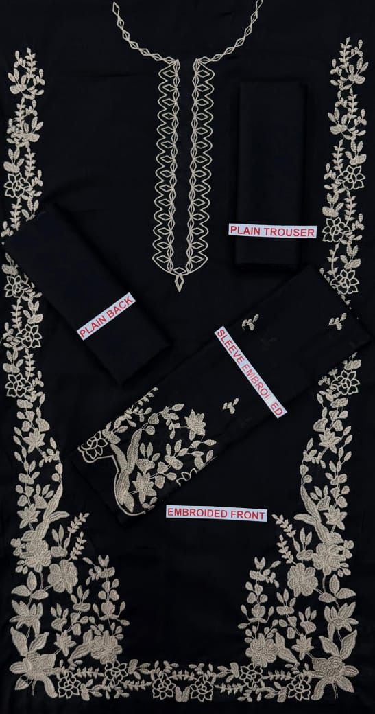 Azure embroidery lawn 2pc