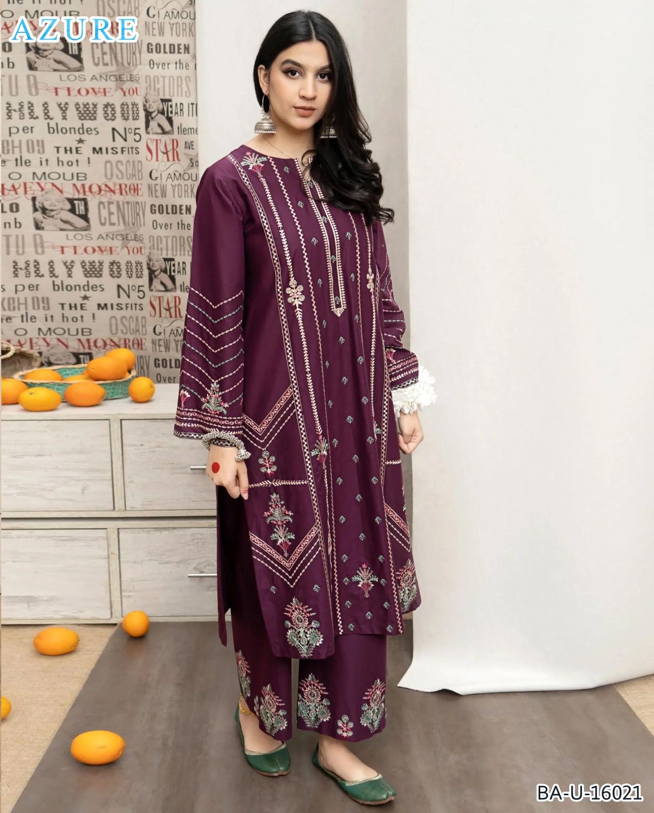 Azure embroidery 2pc lawn