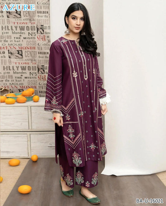 Azure embroidery 2pc lawn