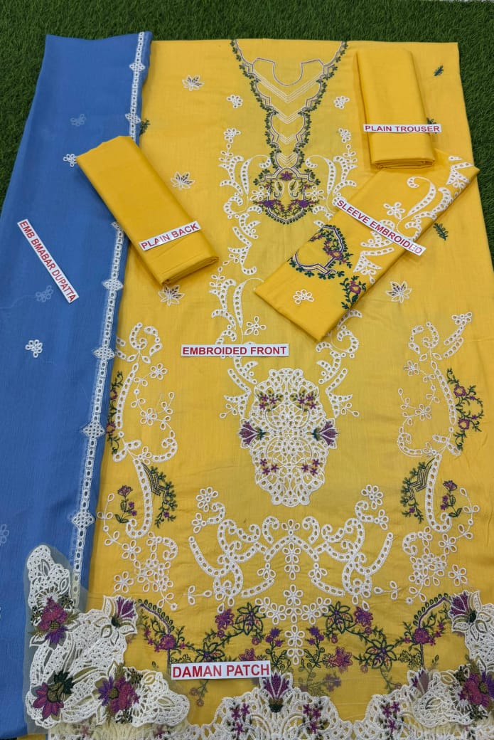 Qalamkar embroidery lawn 3pc