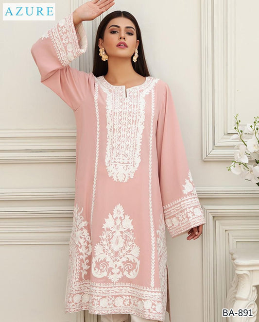 Azure embroidery lawn 2pc