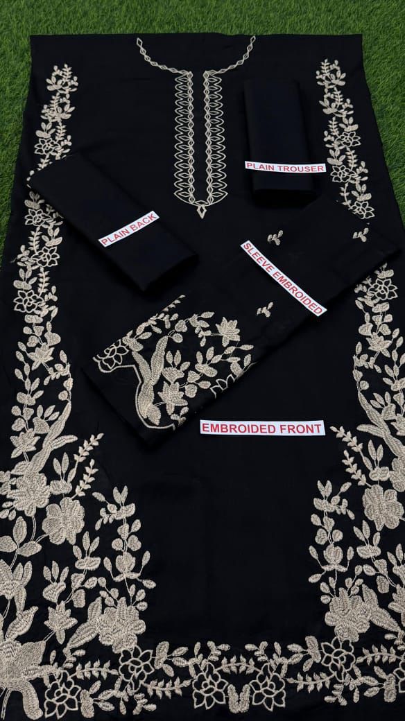 Azure embroidery lawn 2pc