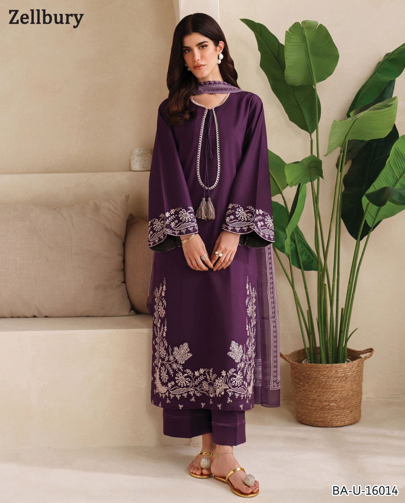 Zellbury embroidery lawn 2pc