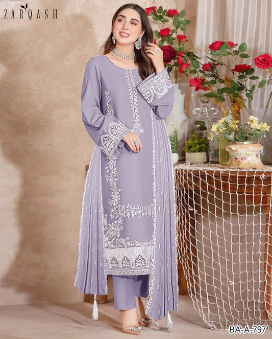 Zarqash embroidery 3pc lawn