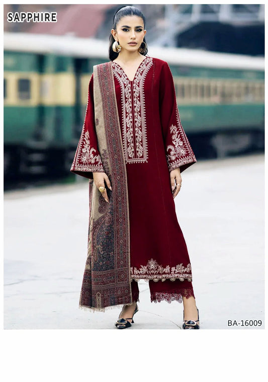 Sapphire embroidery lawn 2pc