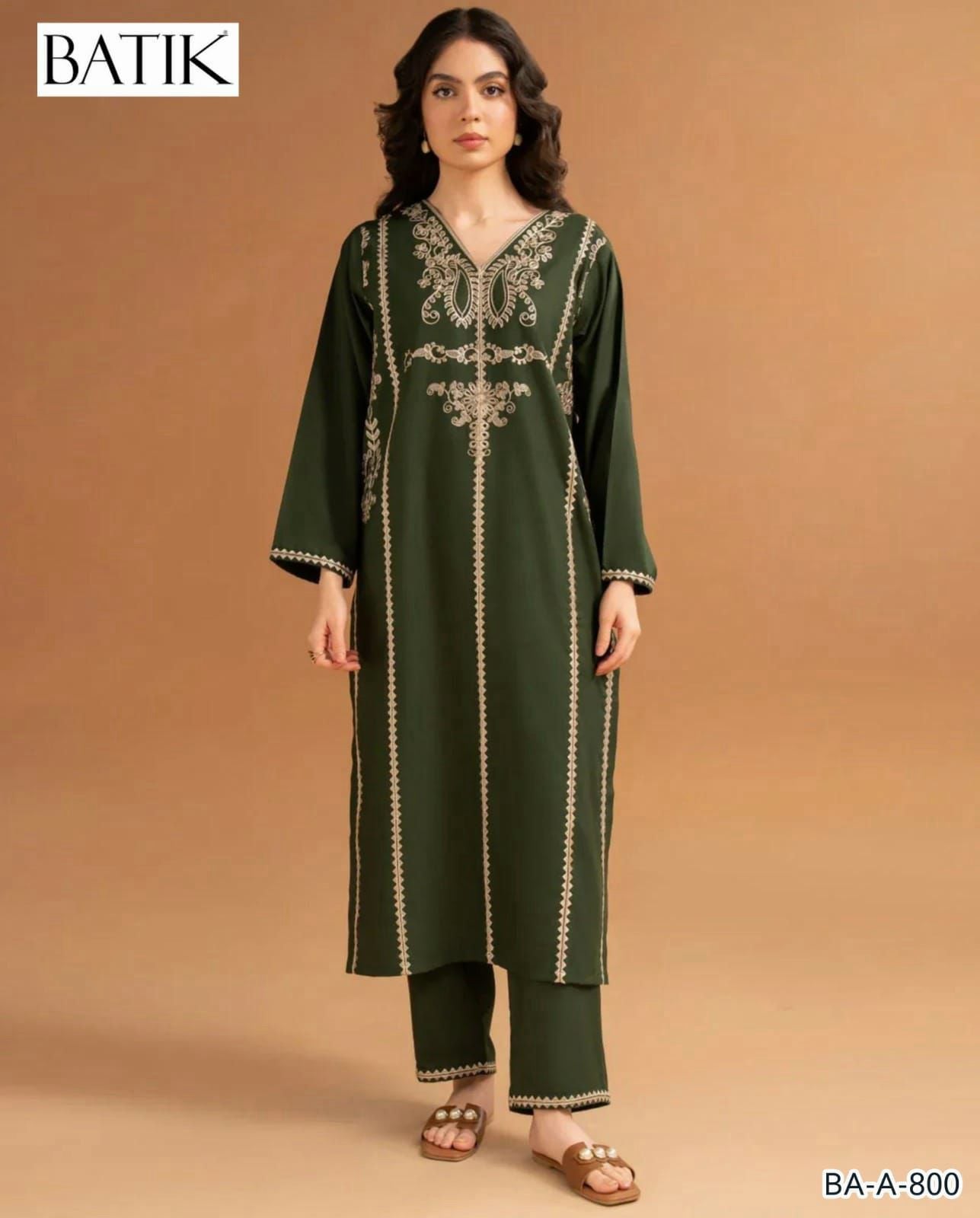 Batik embroidery lawn 2pc