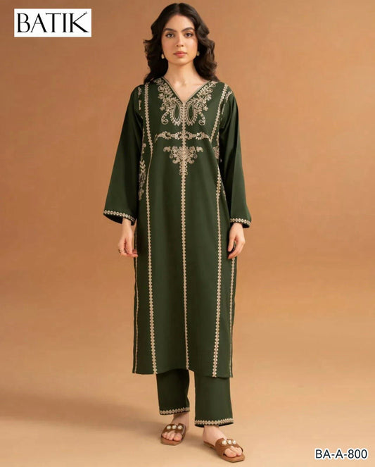 Batik embroidery lawn 2pc