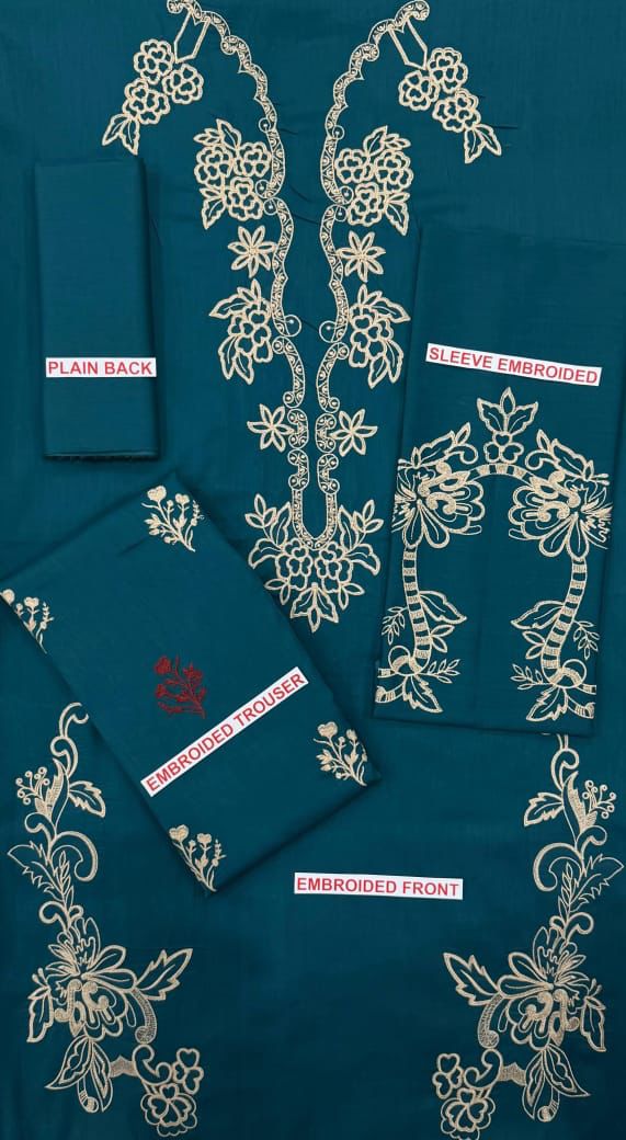 Baroque embroidery lawn 2pc