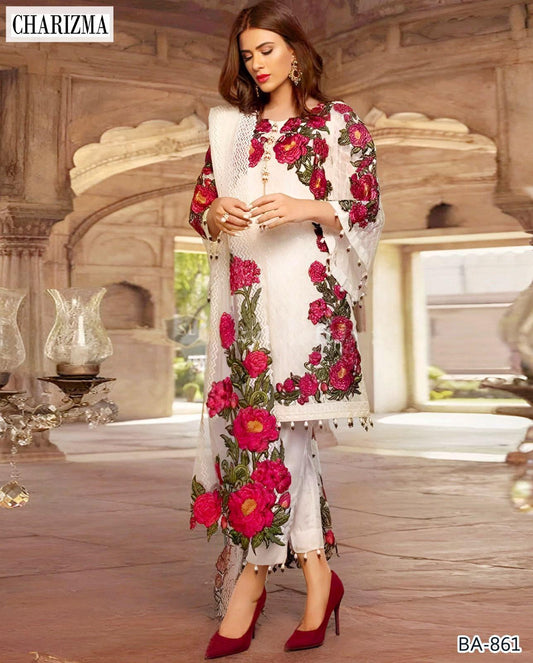 Charizma embroidery lawn 3pc