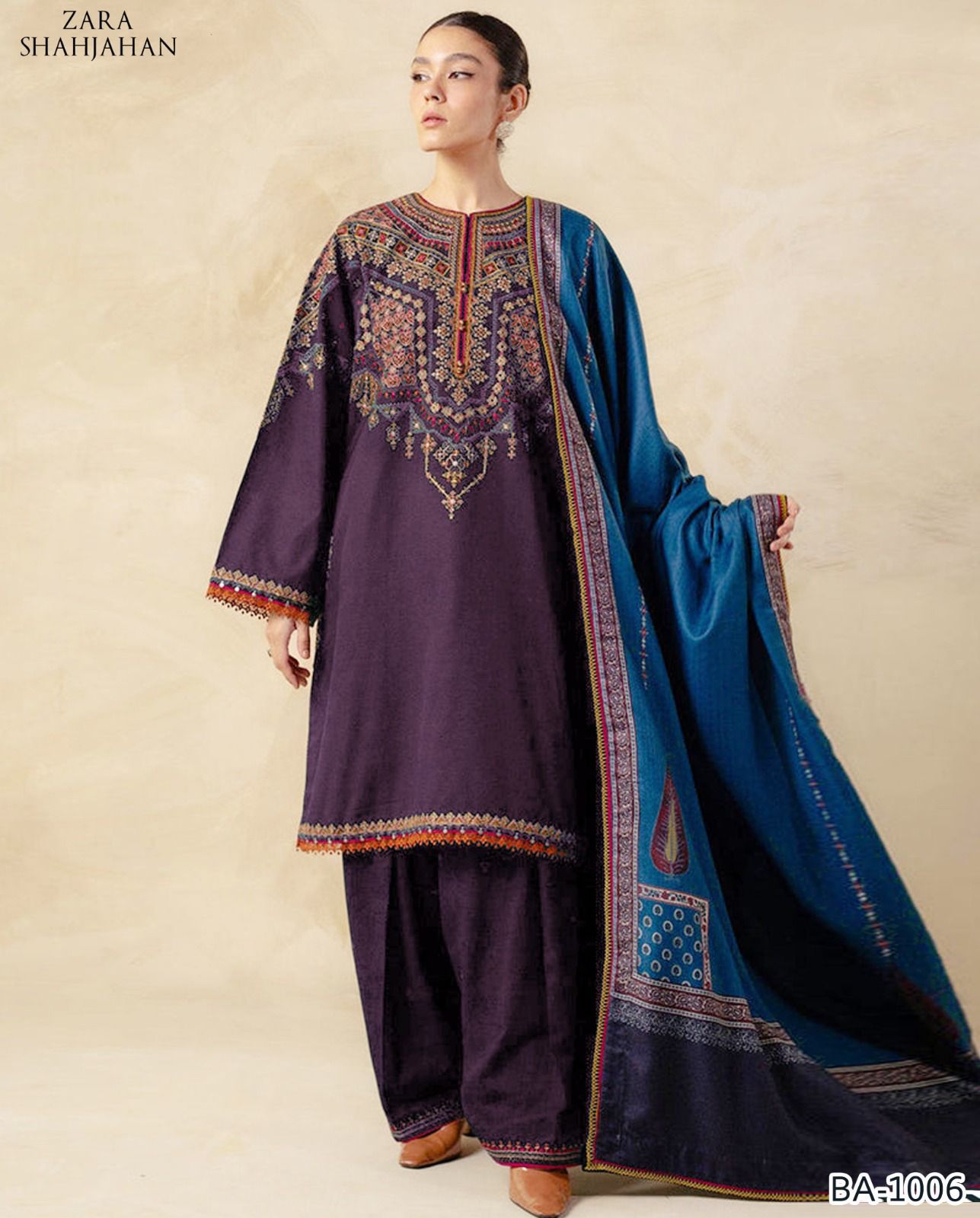 Zara shajaha embroidery 2pc lawn