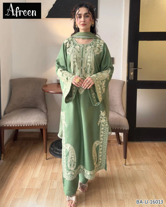 Afreen embroidery lawn 3pc