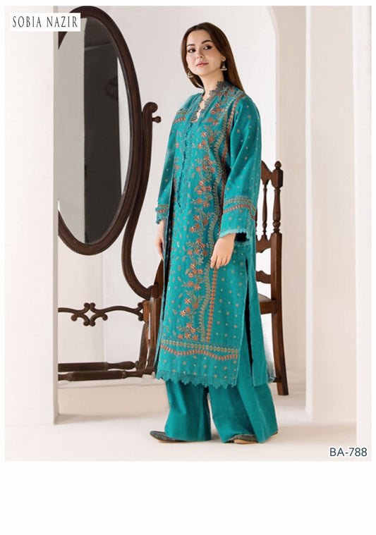 Shobia nazir embroidery 2pc lawn