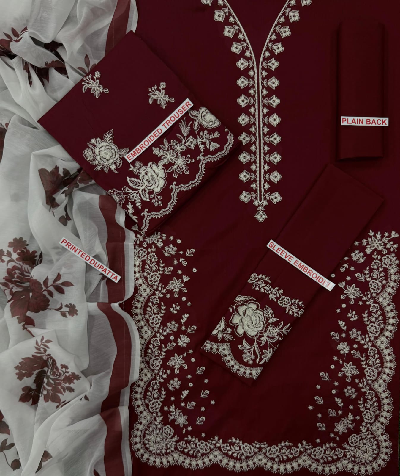 Zara shajahan embroidery 3pc